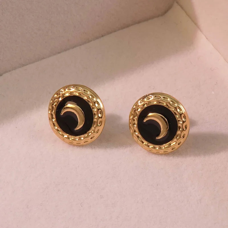 Aretes negro luna