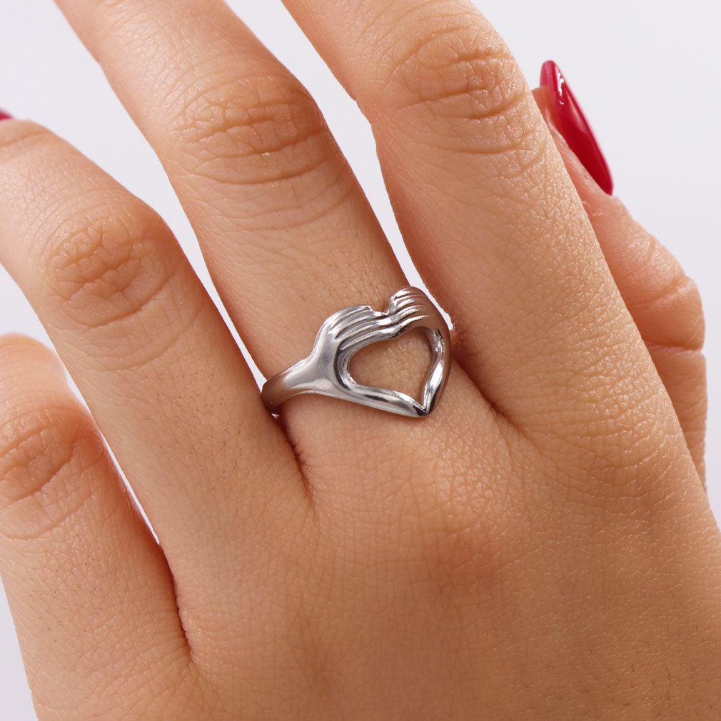 Anillo plata corazon