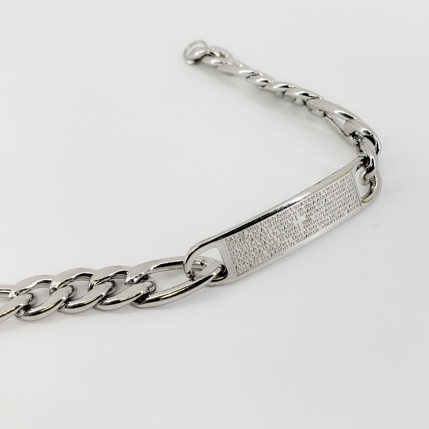 Pulsera para hombre plata padre nuestro