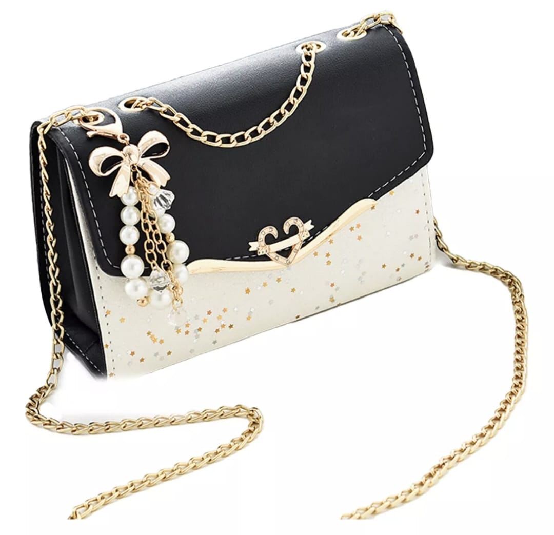 Bolso negro con blanco