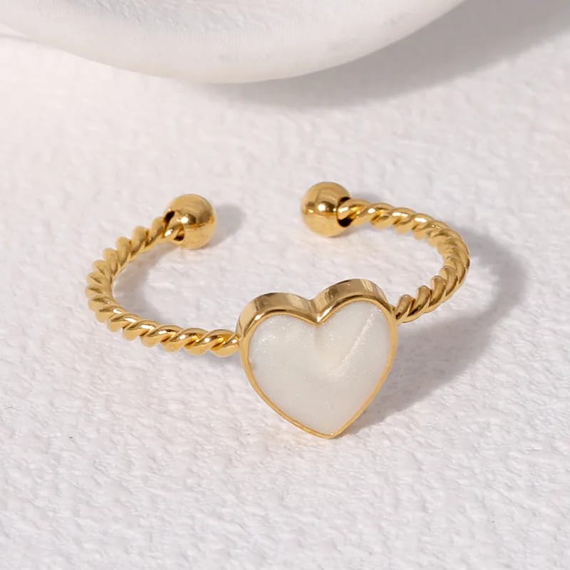 Anillo corazón blanco