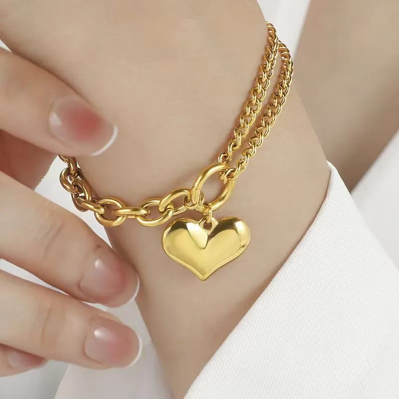 Pulsera dorada corazón