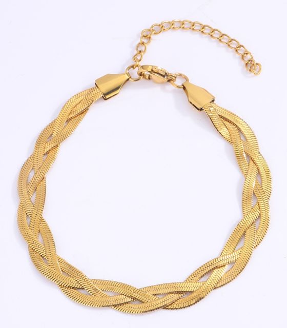 Pulsera dorada trenzada