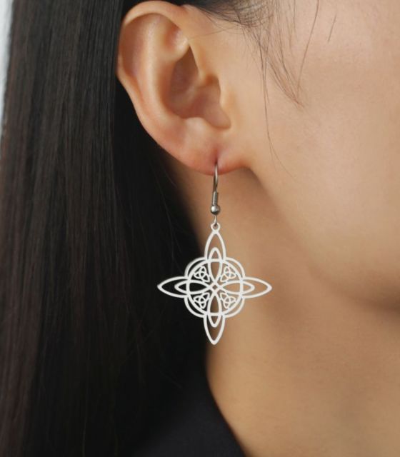 Aretes Nudo de Bruja plata