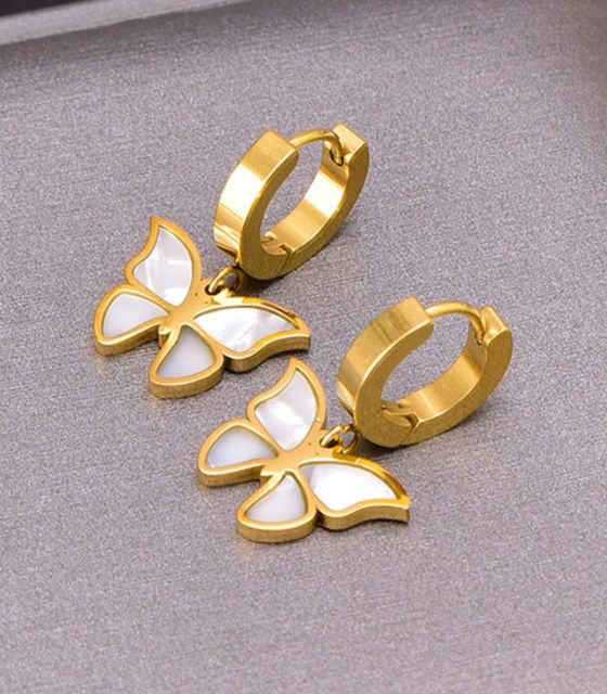 Aretes mariposa blanca