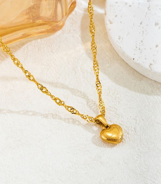 Collar dorado corazón mini
