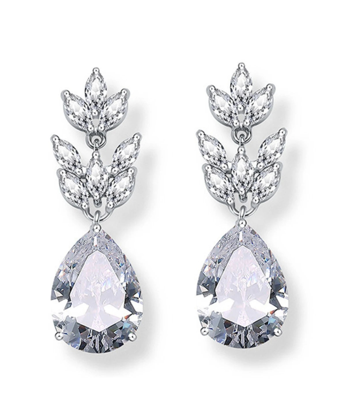 Aretes gota zirconia plata
