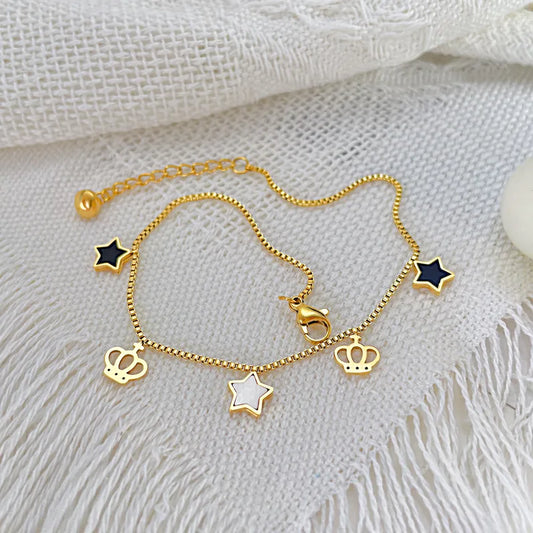 Tobillera estrellas y coronas