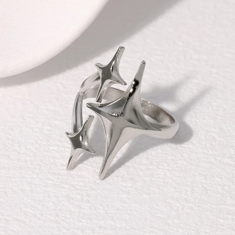 Anillo plata estrellas