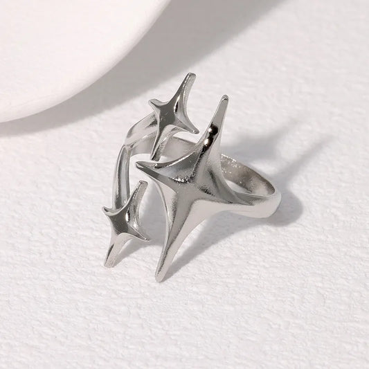 Anillo plata estrellas