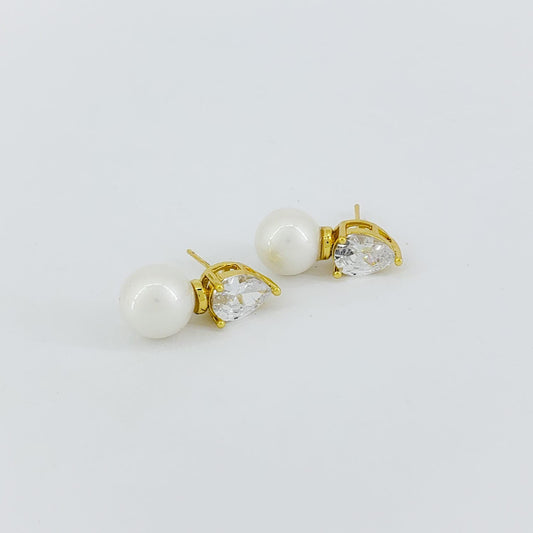 Aretes zirconia con perla
