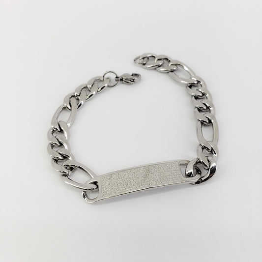 Pulsera para hombre plata padre nuestro