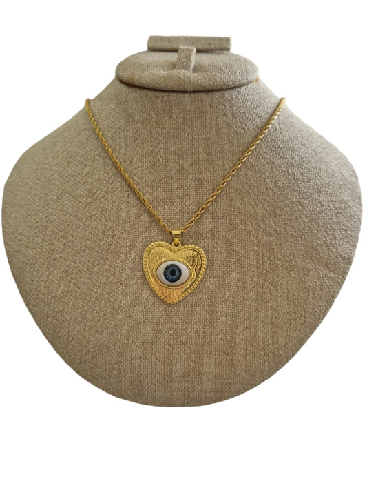 Collar corazon ojo turco