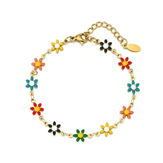 Pulsera flores de colores